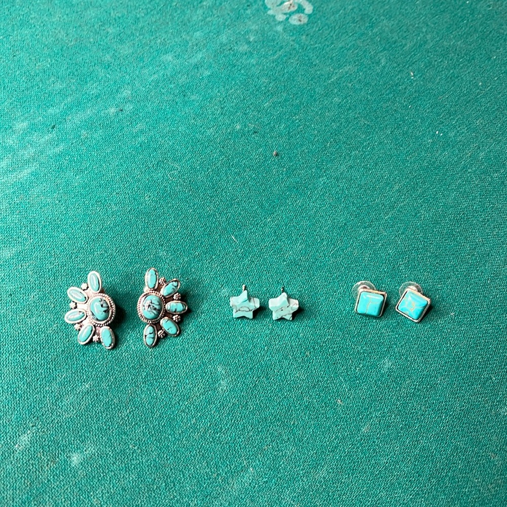 Faux turquoise earrings
